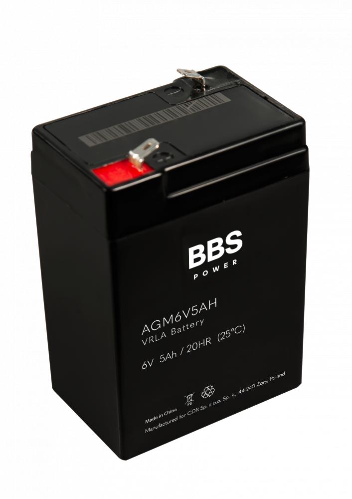 BBS Power AGM6V5AH VRLA AGM Battery 6V 5Ah