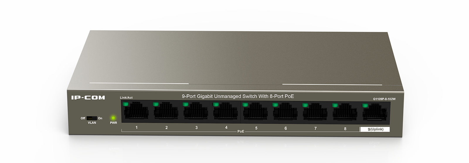 8 Port GigE Managed PoE Switch - Configurable 802.3at or 24V Passive PoE